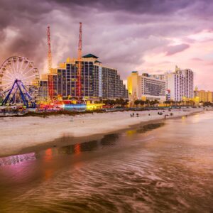 Daytona Beach canvas, Florida beach Canvas, Skyline Daytona Beach canvas, Old South wall art, Nascar Gift, Daytona Beach Skyline canvas
