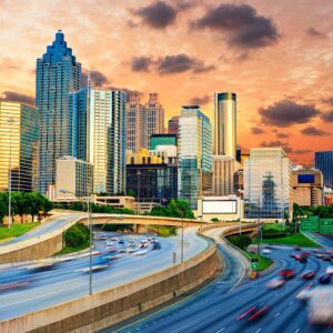 Atlanta at dusk, Atlanta skyline Canvas, Atlanta skyline, Atlanta Wall canvas, Atlanta photo, Atlanta wall art