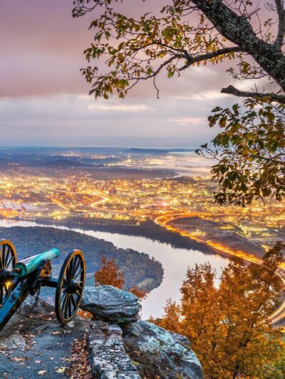 Chattanooga skyline canvas at twilight, Lookout Mountain Canvas, Chattanooga TN Canvas Wall Art, Chattanooga, Chattanooga wall art,