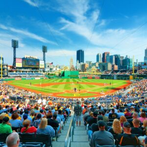 PNC park Printed on Canvas, Pittsburgh skyline, Large Pittsburgh Pirates Print, Pittsburgh wall art, Canvas gifts, art