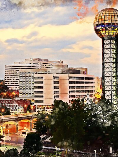 Knoxville watercolor skyline canvas, Knoxville watercolor Canvas,  Knoxville TN  Knoxville wall art canvas,  Knoxville watercolor