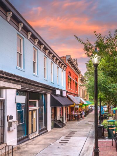 Athens Georgia Street scene canvas, Athens Canvas,  Athens wall canvas, 3 panel or single panel , Athens wall art, University of Georgia