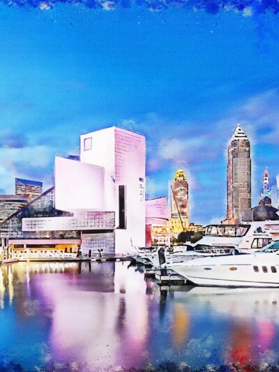 Cleveland watercolor canvas, Cleveland Canvas, Cleveland Wall art canvas, Cleveland wall art, Cleveland watercolor skyline