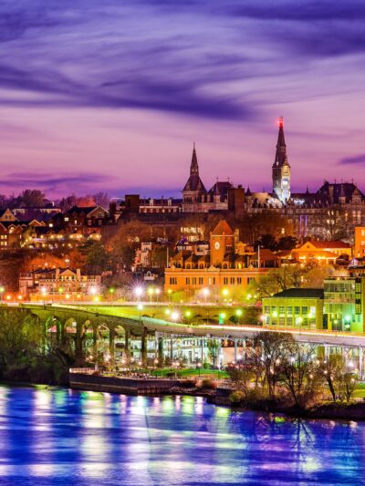 Georgetown canvas,  Washington DC street scene canvas, Washington wall art, Canvas gifts, Georgetown university. Washington DC art