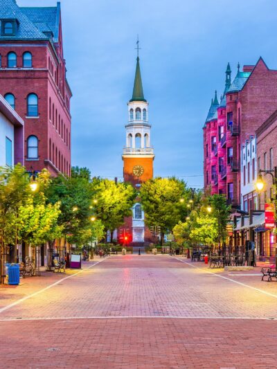 Burlington Vermont canvas, Vermont  Canvas, Burlington Vermont  Wall Art,  Lake Champlain wall art, New England street scene