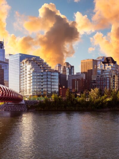 Calgary skyline canvas, Peace Bridge Canada Canvas, Calgary Wall canvas, Calgary Canada wall art, Canada skyline wall art,