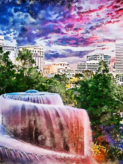 Columbia SC watercolor canvas, Columbia watercolor Canvas, Columbia  canvas Wall Art,Columbia  wall art canvas, Columbia South Carolina