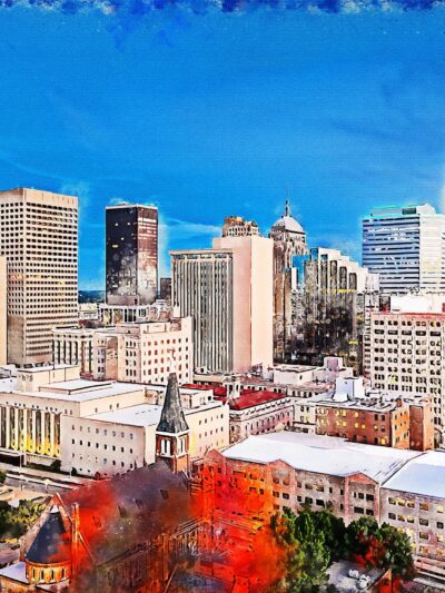 Oklahoma City watercolor skyline canvas, Oklahoma art,  OKC wall art, Canvas Wall Art, OKC skyline,  Oklahoma City wall art