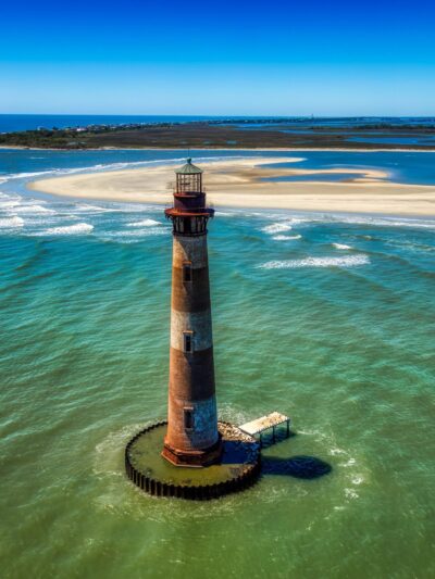 Morris Island SC lighthouse canvas, Morris Island wall art Canvas, South Carolina photo wall art print, Folly Beach