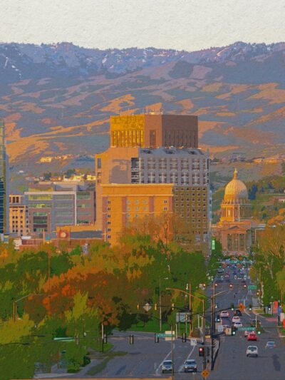 Boise Idaho watercolor canvas, Boise Idaho Watercolor, Boise Canvas Wall Art, Idaho wall  canvas, Boise wall art, Boise Idaho skyline canvas