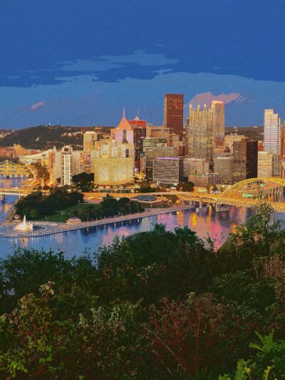 Pittsburgh skyline watercolor canvas,  Pittsburgh Canvas,  wall art, Pittsburgh Canvas Wall Art, Pittsburgh watercolor, Pennsylvania