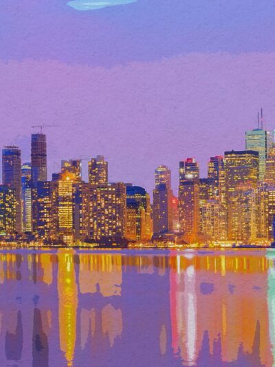 Toronto watercolor canvas, Toronto Canada Canvas, Toronto Wall canvas, Toronto Canada wall art, Canada watercolorskyline wall art,