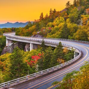Grandfather Mountain North Carolina USA at Linn Cove , Stock image Landscape wall art, Canvas Gift, Mountain canvas, Appalachian trial
