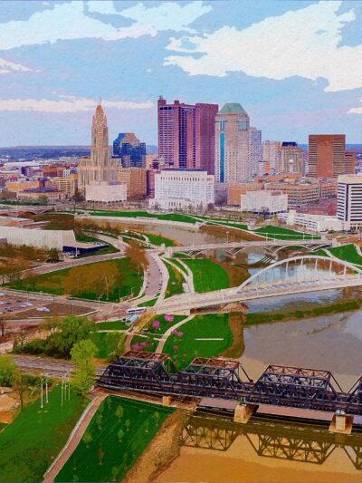Columbus skyline watercolor canvas, Columbus watercolor  canvas, Columbus Wall canvas, Columbus watercolor art Columbus photo, Columbus