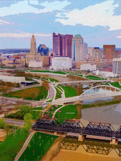 Columbus skyline watercolor canvas, Columbus watercolor  canvas, Columbus Wall canvas, Columbus watercolor art Columbus photo, Columbus
