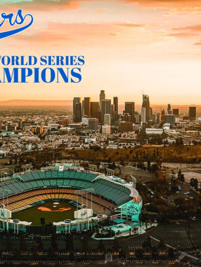 Los Angeles Dodgers World Champs 2020 Dodger Stadium Canvas, LA Skyline  Printed on Canvas, Los Angeles skyline, Large LA Dodgers Print,