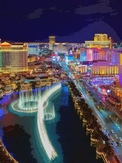Las Vegas watercolor skyline, Las Vegas skyline print, , Las Vegas Watercolor print Las Vegas Las Vegas at night photo, Las Vegas art print