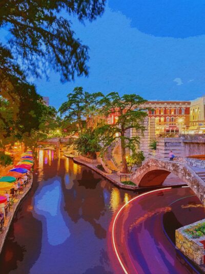 San Antonio riverwalk watercolor, San Antonio Riverwalk, San Antonio Riverwalk, San Antonio Wall canvas, Texas wall art, San Antonio decor