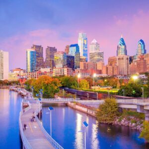 Philadelphia Pennsylvania skyline canvas, Philadelphia  skyline and Schuylkill River, Pennsylvania wall art, Philly art