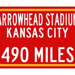 Personalized Highway Distance Sign || To: Arrowhead Stadium, Kansas City|| Kansas City Chiefs ||Arrowhead Stadium| Chiefs highway sign ||