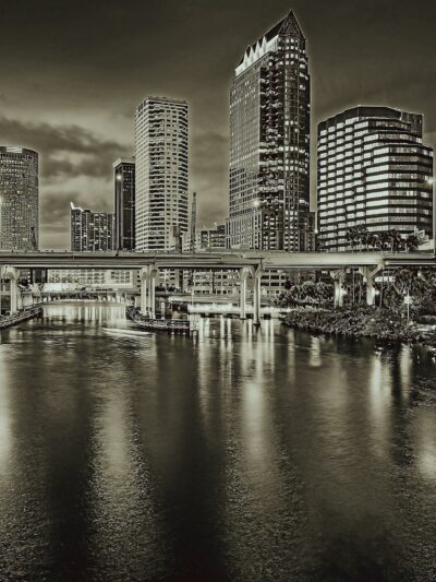 Tampa Florida digital oil painting, Tampa skyline watercolor, Tampa canvas watercolor Tampa art, Tampa Bay skyline canvas Tampa Florida