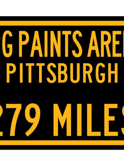 Personalized Highway Distance Sign || To: PPG Paints arena||Pittsburgh Penguins || PPG Paints arena|| Pittsburgh highway sign ||