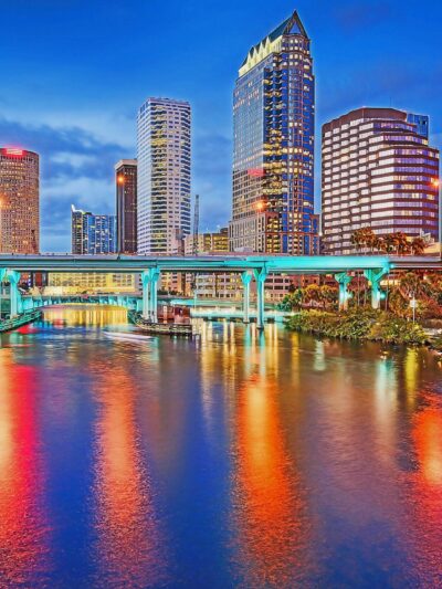 Tampa Florida digital oil painting, Tampa skyline watercolor, Tampa canvas watercolor Tampa art, Tampa Bay skyline canvas Tampa Florida