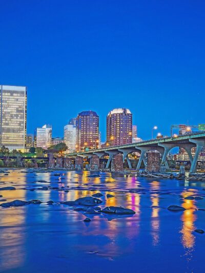 Richmond Virginia watercolor, Richmond digital oil painting Canvas, Richmond James River skyline, Richmond Wall canvas, Virginia skyline art