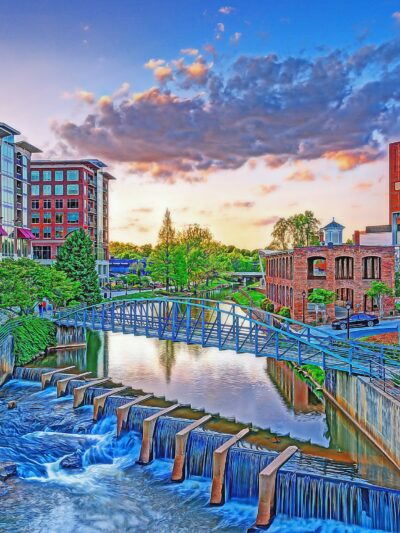 Greenville SC digital oil painting canvas, Greenville  Canvas,  Greenville canvas Wall Art, Greenville wall art canvas, Greenville SC