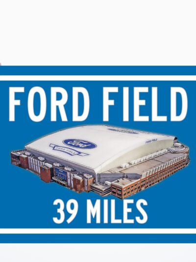 Detroit Lions Ford Field - Miles to Stadium Highway Road Sign Customize the Distance Sign ,Detroit Lions Ford Field sign