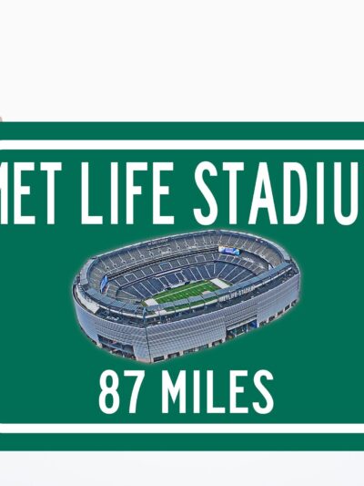 New York Jets MetLife Stadium - Miles to Stadium Highway Road Sign Customize the Distance Sign ,New York jets MetLife Stadiumstadium sign