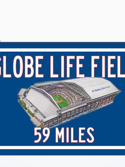 Texas Rangers Globe Life Field   - Miles to Stadium Highway Road Sign Customize the Distance Sign , Texas Ranges Globe Life Field