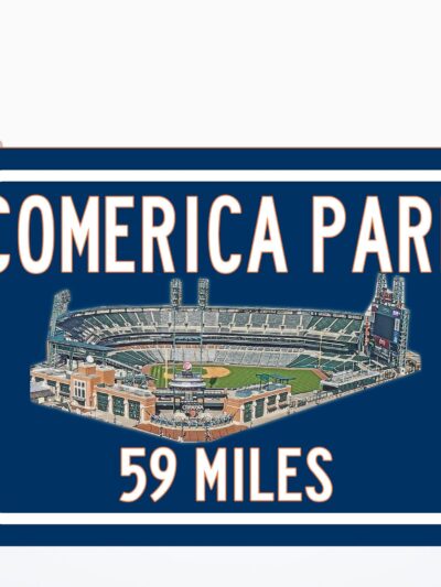 Detroit Tigers Comerica Park  - Miles to Stadium Highway Road Sign Customize the Distance Sign ,Detroit TIgers Comerica Park