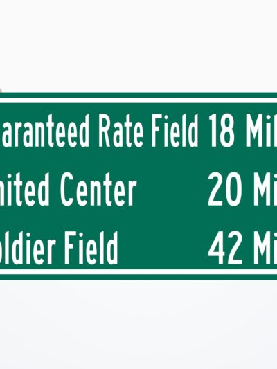 Soldier Field/ United Center/Guaranteed Rate Field |Chicago White Sox/ Chicago Bulls| Chicago Blackhawks Distance Sign | Highway Sign