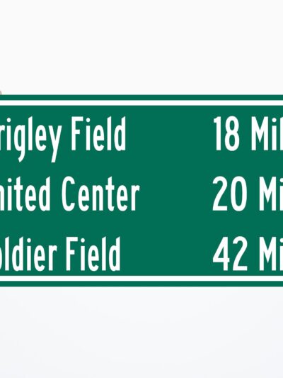 Soldier Field/ United Center/Wrigley Field |Chicago Cubs/ Chicago Bulls| Chicago Blackhawks Distance Sign | Highway Sign