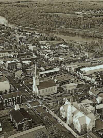 Fredericksburg skyline canvas, Sepia Fredericksburg  Canvas, Fredericksburg Canvas Wall Art, Fredericksburg Sepia oil painted canvas,