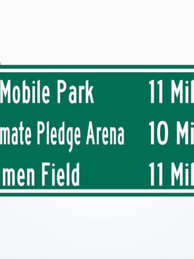 Lumen Field | T-Mobile Park | Climate Pledge Arena | Seattle Seahawks, Seattle Mariners| Distance Sign | Mileage Sign| Highway | Highway
