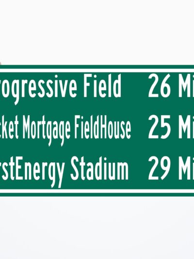 First Energy Stadium / Progressive Field/ Rocket Mortgage Field House | Cleveland Browns, Cleveland Indians| Distance Sign | Mileage Sign |
