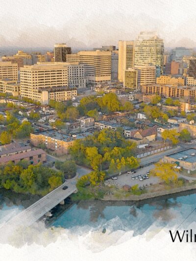 Wilmington Delaware watercolor canvas, Wilmington watercolor Canvas,  Wilmington Canvas Wall Art, Wilmington wall art canvas, Wilmington