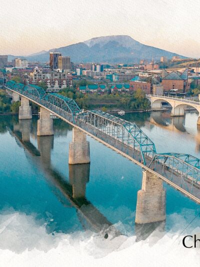 Chattanooga sketch watercolor skyline canvas, Chattanooga watercolor Canvas,  Chattanooga TN  Chattanooga wall art,  Chattanooga  watercolor