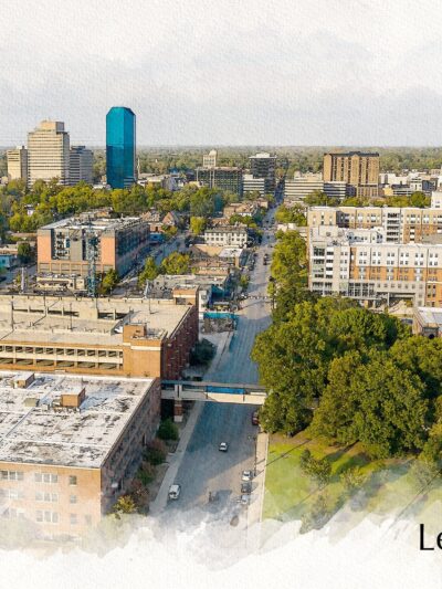 Lexington Kentucky sketch watercolor canvas, Lexington watercolor Wall Art, Lexington KY wall art canvas, Lexington KY  art