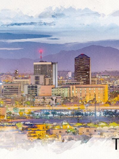 Tucson watercolor canvas, Tucson watercolor Canvas  Canvas Tuscon Art, Tucson watercolor wall art canvas, Tucson wall art,