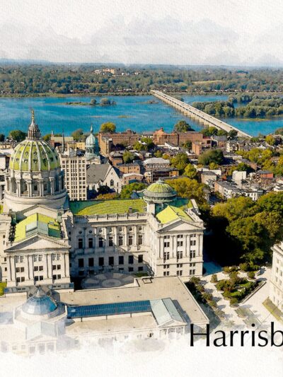 Harrisburg watercolor canvas, Harrisburg watercolor, Harrisburg Canvas Wall Art, Harrisburg wall art canvas, Harrisburg  wall art,