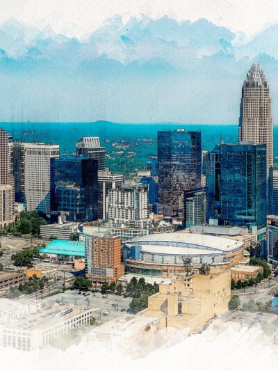 Charlotte sketch watercolor skyline canvas, Charlotte Canvas, Charlotte watercolor, Charlotte Wall canvas, Charlotte art, Charlotte wall a