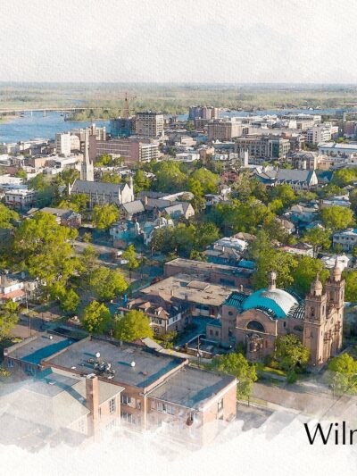 Wilmington NC watercolor canvas, Wilmington watercolor Canvas,  Wilmington NC Canvas Wall Art, Wilmington wall art canvas, Wilmington
