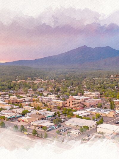 Flagstaff watercolor canvas, Flagstaff  watercolor Canvas Flagstaff wall Art, Flagstaff  watercolor wall art canvas, Flagstaff  wall art,