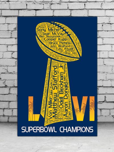 Los Angeles Rams Superbowl canvas, Los Angeles Rams wall art, Los Angeles Rams ,  Los Angeles Rams Champions wall art, Matt Stafford poster
