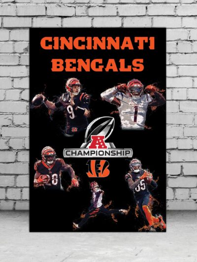Cincinnati Bengals AFC champs canvas, Cincinnati Bengals wall art,  Bengals Canvas, Bengals AFC Champions wall art