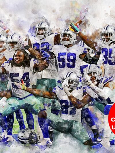 Dallas Cowboy defense wall art, Dallas Cowboy Defense Cowboy Canvas watercolor, Dallas Cowboys  poster football wall art