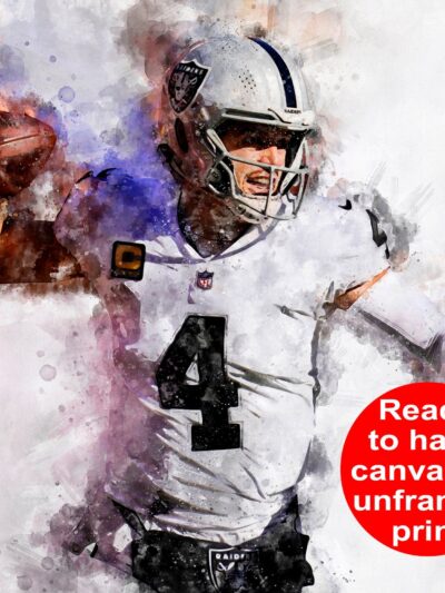 Derek Carr watercolor, Las Vegas wall art, Derek Carr Poster , Derek Carr Las Vegas Raiders wall art, Derek Carr